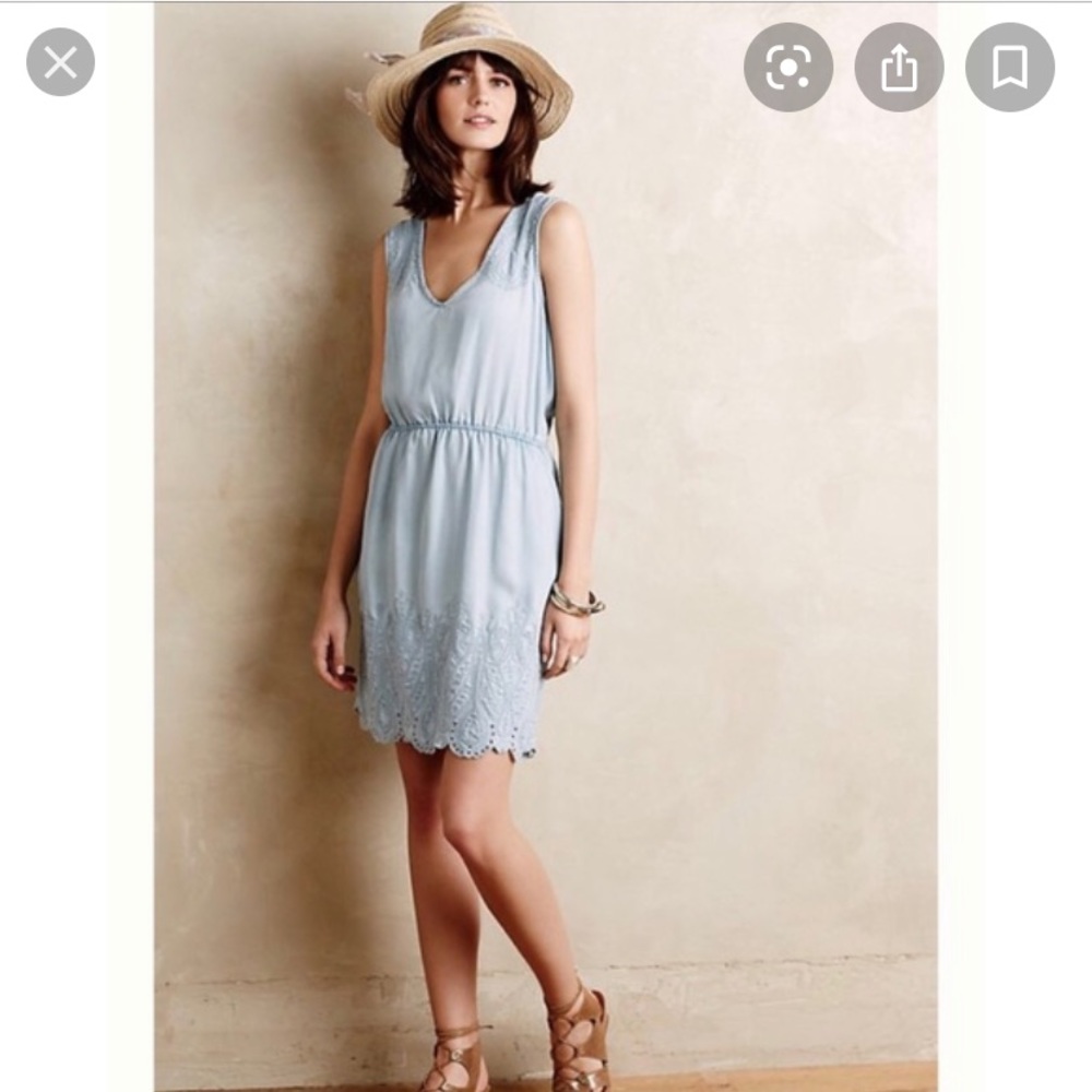 Anthropologie Light Blue Sleeveless Dress